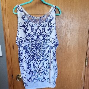 Maurices Blue Graphic Tank Top Relaxed Fit with rhinestones